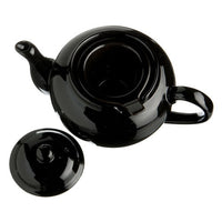 Old Amsterdam Porcelain Works -Dominion Ceramic 3 Cup Teapot with Built-in Infuser - Black