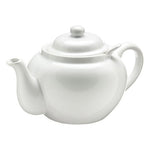 Old Amsterdam Porcelain Works -Dominion Ceramic 3 Cup Teapot with Built-in Infuser - White