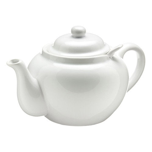 Old Amsterdam Porcelain Works -Dominion Ceramic 3 Cup Teapot with Built-in Infuser - White