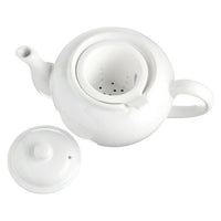 Old Amsterdam Porcelain Works -Dominion Ceramic 3 Cup Teapot with Built-in Infuser - White