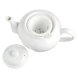 Old Amsterdam Porcelain Works -Dominion Ceramic 3 Cup Teapot with Built-in Infuser - White