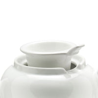 Old Amsterdam Porcelain Works -Dominion Ceramic 3 Cup Teapot with Built-in Infuser - White