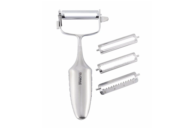 Global Cutlery -Classic 2" 3-Way Peeler with Interchangeable Blades - GS94