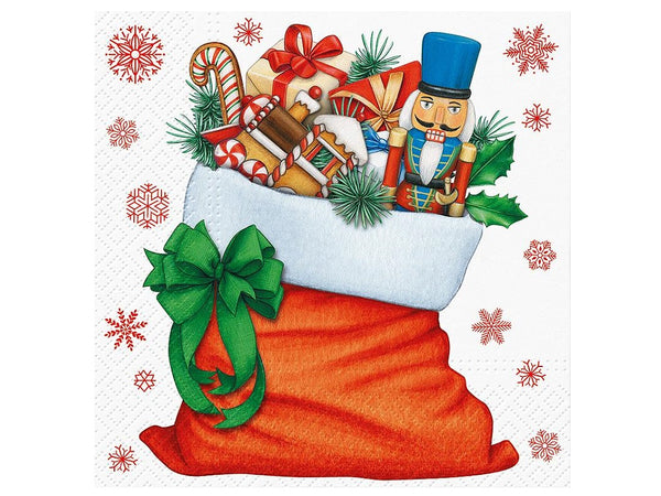 Bag with Gifts Christmas Paper Napkins - Luncheon Size