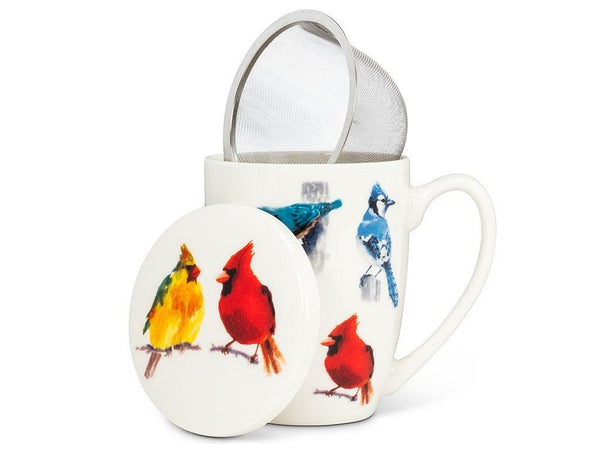 Abbott Collection - North American Birds Covered Mug & Strainer