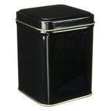 Square Tin Tea Caddy - 100 gr. (4oz) - Black