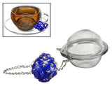 G & H  Tea Services - Sheffield Mesh Ball Tea Ball Infuser with Blue Tea Pot Charm