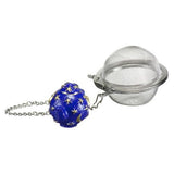 G & H  Tea Services - Sheffield Mesh Ball Tea Ball Infuser with Blue Tea Pot Charm