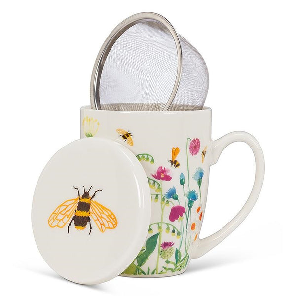 Abbott Collection - Bee Garden Covered Mug & Strainer