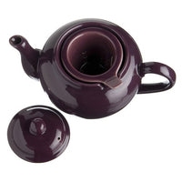 Old Amsterdam Porcelain Works -Dominion Ceramic 3 Cup Teapot with Built-in Infuser - Plum
