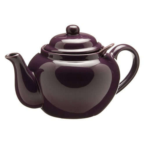 Old Amsterdam Porcelain Works -Dominion Ceramic 3 Cup Teapot with Built-in Infuser - Plum
