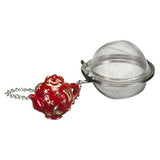 G & H  Tea Services - Sheffield Mesh Ball Tea Ball Infuser with Red Tea Pot Charm