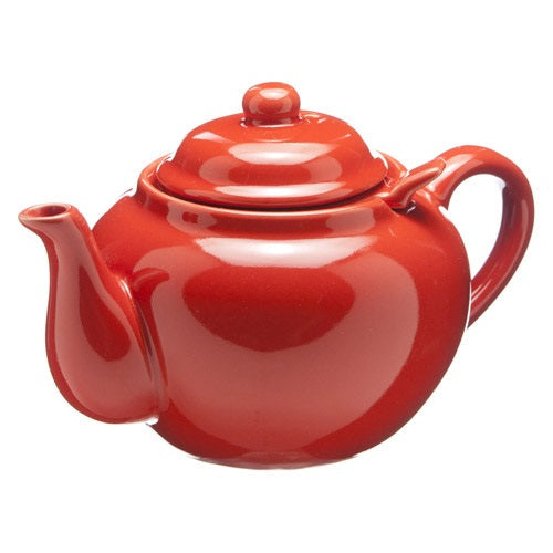 Old Amsterdam Porcelain Works -Dominion Ceramic 3 Cup Teapot with Built-in Infuser - Vermillion