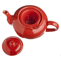 Old Amsterdam Porcelain Works -Dominion Ceramic 3 Cup Teapot with Built-in Infuser - Vermillion