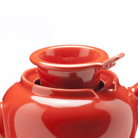 Old Amsterdam Porcelain Works -Dominion Ceramic 3 Cup Teapot with Built-in Infuser - Vermillion