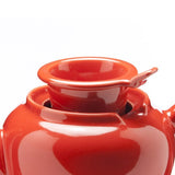 Old Amsterdam Porcelain Works -Dominion Ceramic 3 Cup Teapot with Built-in Infuser - Vermillion