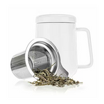 Tealyra Peak Ceramic Cup w/Infuser - White - 580ml