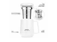 Tealyra Peak Ceramic Cup w/Infuser - White - 580ml