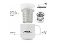 Tealyra Sumo Porcelain Mug w/Infuser - White - 450ml