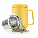 Tealyra Peak Ceramic Cup w/Infuser - Yellow - 580ml