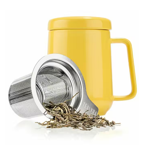 Tealyra Peak Ceramic Cup w/Infuser - Yellow - 580ml